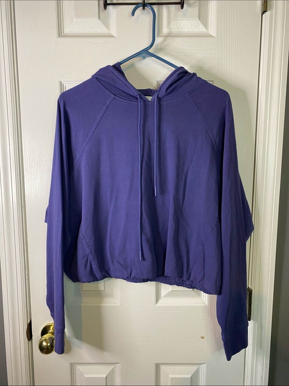 FLX Purple Cropped Hoodie Sweatshirt Size Small.